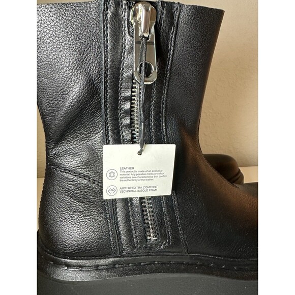 ZARA Women Chunky Black Leather Side Zip Moto Platform Boots US 6.5 EU‎ 37 NEW - Picture 6 of 12